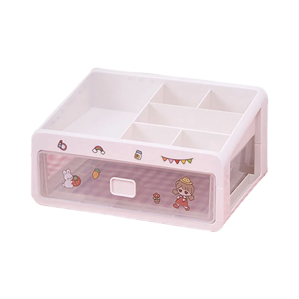 

Ins Desktop Cosmetic Storage Box Desk Shelf Student Dormitory Desk Finishing Artifact Drawer Box