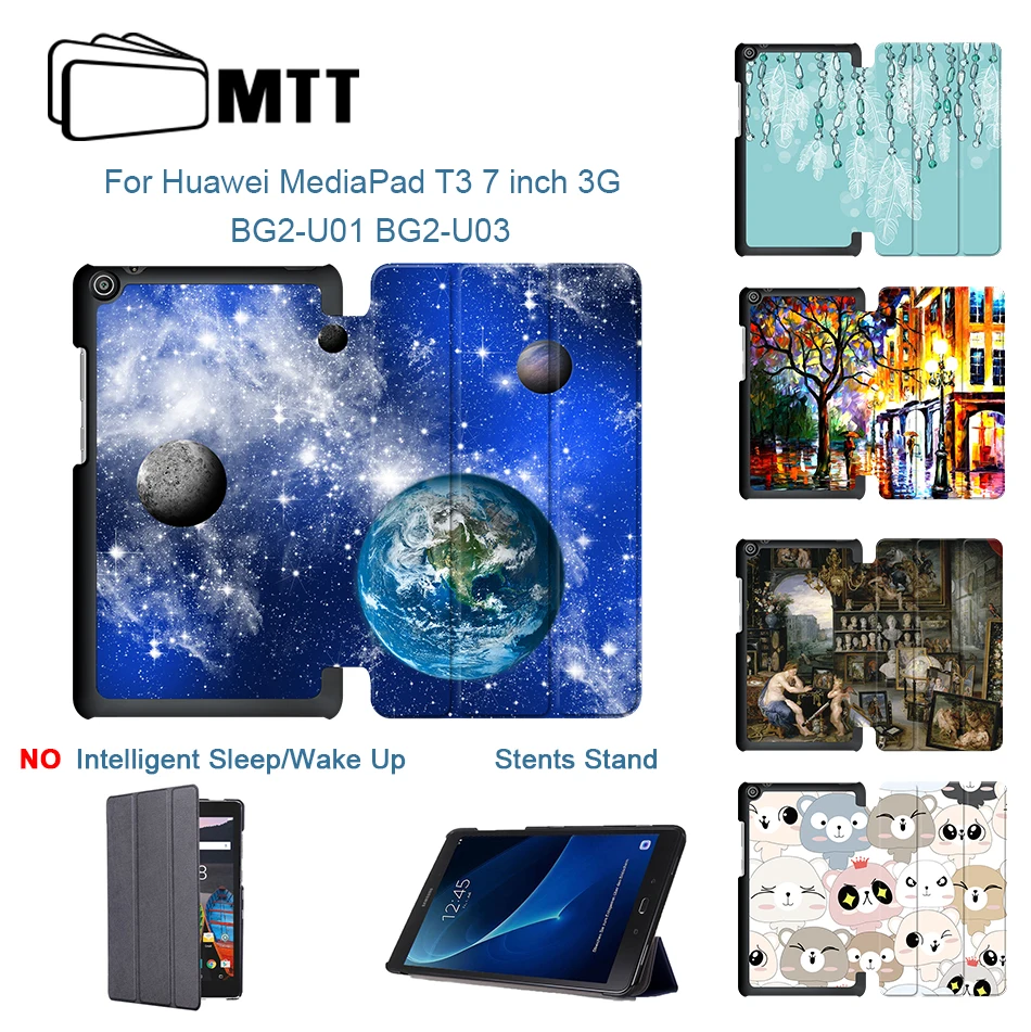 MTT для huawei MediaPad T3 7,0 3g чехол для планшета тонкий из искусственной кожи флип защитный чехол для huawei T3 7 дюймов 3g BG2-U01 Funda