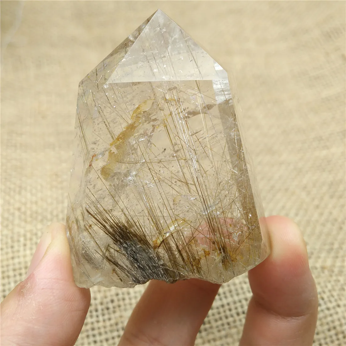 Rutile кварц точка Wicca остров камни лечебные Декор Кристальный Пьер Naturelle Cristaux