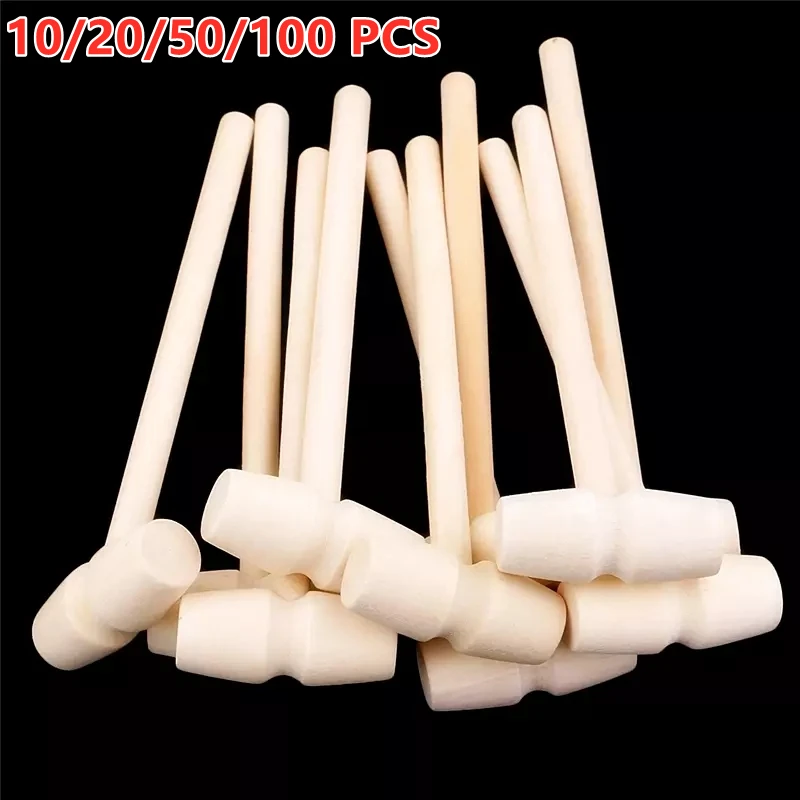 

20/50/100 Pcs MINI Wooden Hammer Mallet Crab Lobster Seafood Crackers Kids Toys Funny Baby Toy Tools Wood Craft Wood Craft Tool
