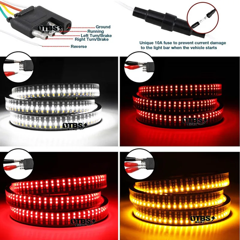 60 &quotТройной 3-РЯД светодиодный багажника светильник бар с янтарем сигнала