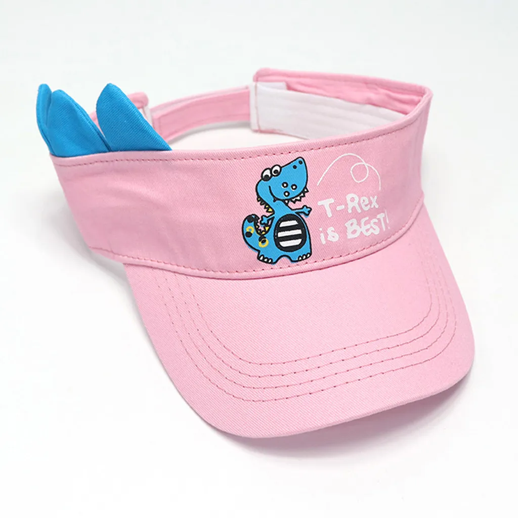 Children's Baseball Cap Shading Peaked Color Matching Cartoon Dinosaur Summer Cute Boy Hat Sun Adjustable Fit Baby | Детская одежда