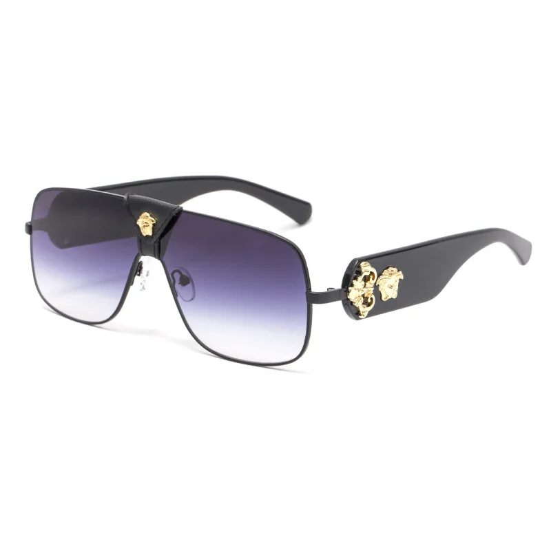 

New Box Leather Integrated Sunglasses Women's 2207 Medium Leather European and American Sunglasses Fashion Women's Ve2150q