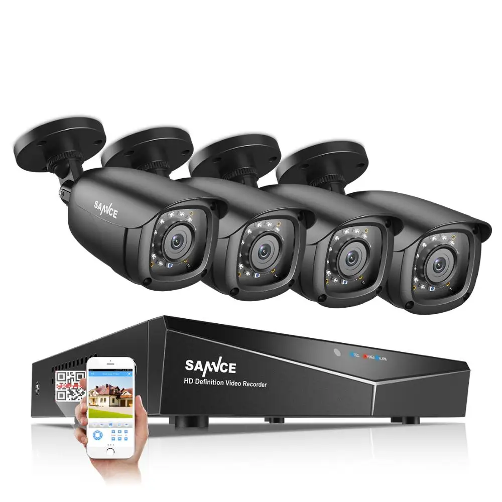 SANNCE 4CH 5-в-1 DVR 1080P Открытый погодостойкий 2/4 шт. безопасности Камера День/Ночь CCTV Системы комплект видеонаблюдения Системы