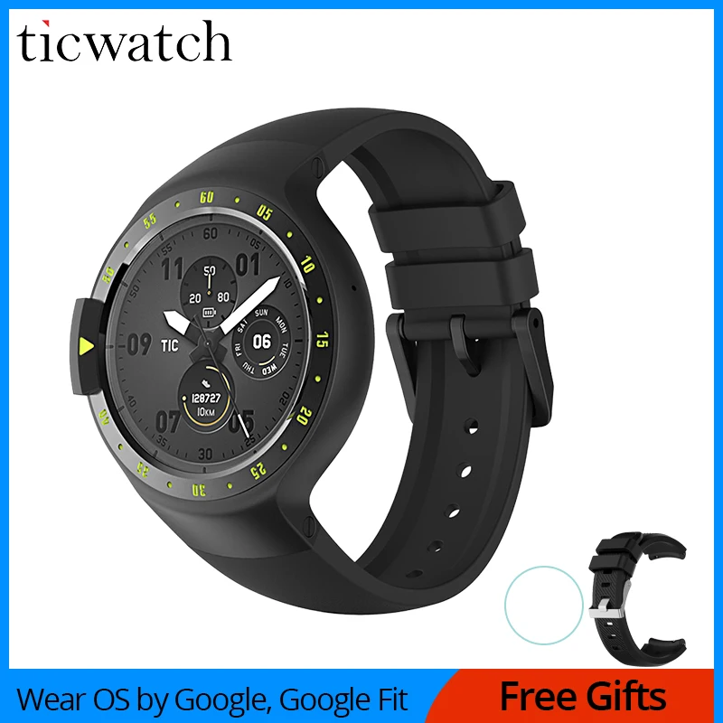 Оригинальные Смарт часы Ticwatch S Knight Android Wear 2 0 Bluetooth 4 1 wifi частота сердечных