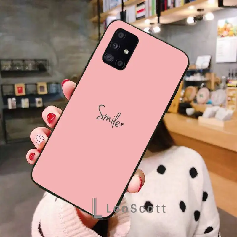 

love heart pink cute Phone Case For Samsung A50 A51 A52 A71 A31 A21S S8 S9 S10 S20 S21 Plus Fe Ultra