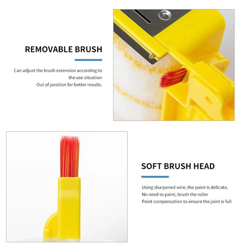 

SHGO HOT-Multifunctional Paint Brush Handheld Clean-Cut Roller Edger Home Improvement Paint Coating Wall Treatment Painting Tool