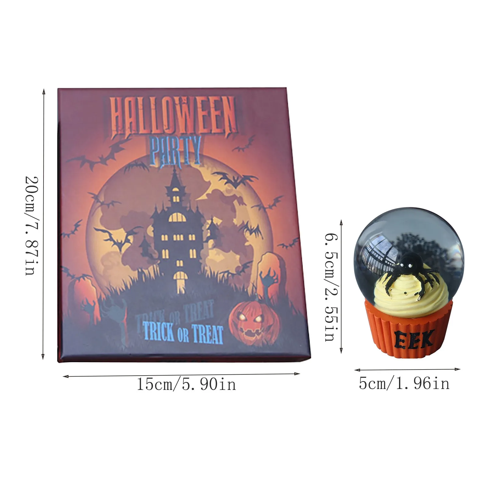 

Halloween Trick Or Treat Retro Portable Snowflake Crystal Ball Decoration 150ml Living Room Decoration Accessories Home Party