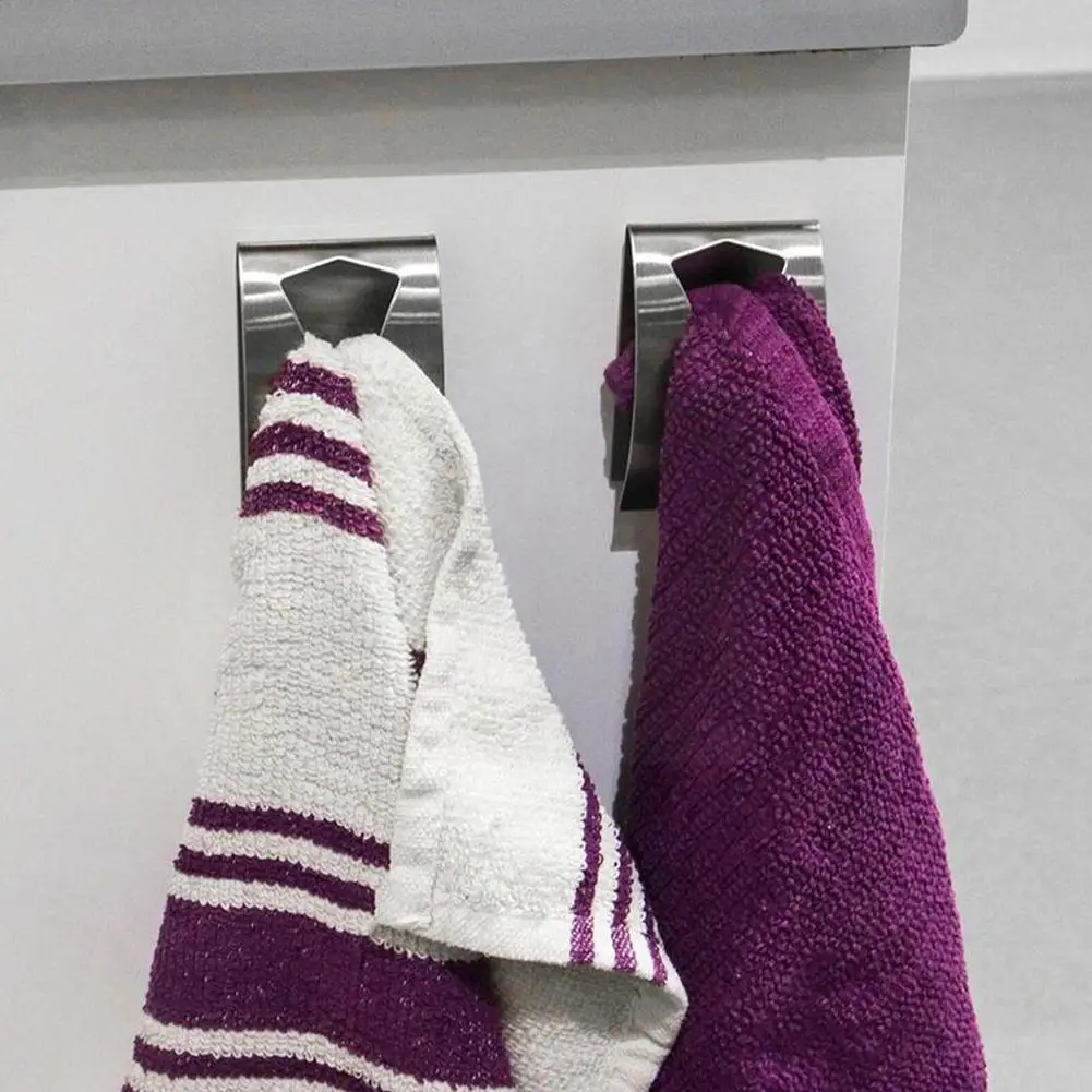 

2PCS Towel Storage Racks Hanger Towel Holder Dishcloth Holder Accessories Hangers Wall Tool Kitchen Mounted Bathroom M6W9