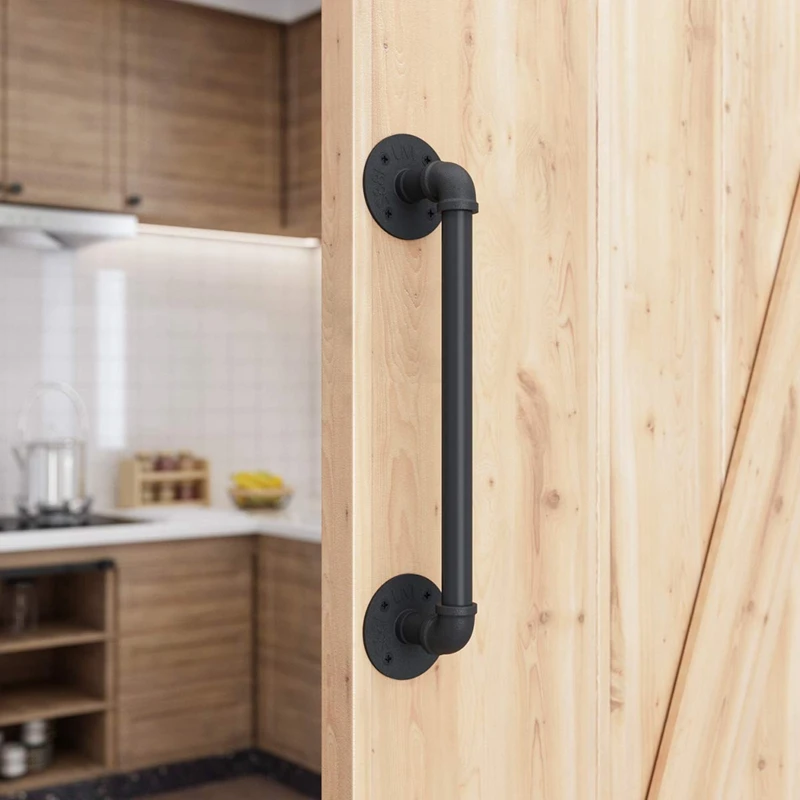 15 Inch Pipe Industrial Style Black Barn Door Handle for Sliding Gates Garages Sheds Furniture | Обустройство дома