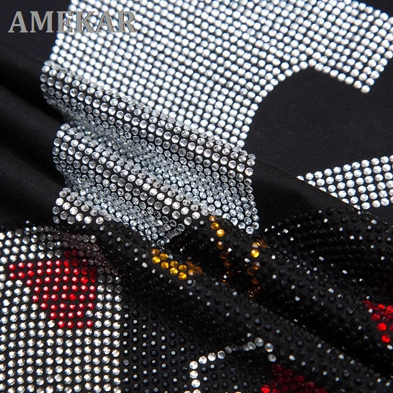 

2021 Men Clothing Sportswear Rhinestones Summer Suit Fitness Long Mens Track Suit Set 2 Pieces Casual Jogger Sets Plus Size 6XL