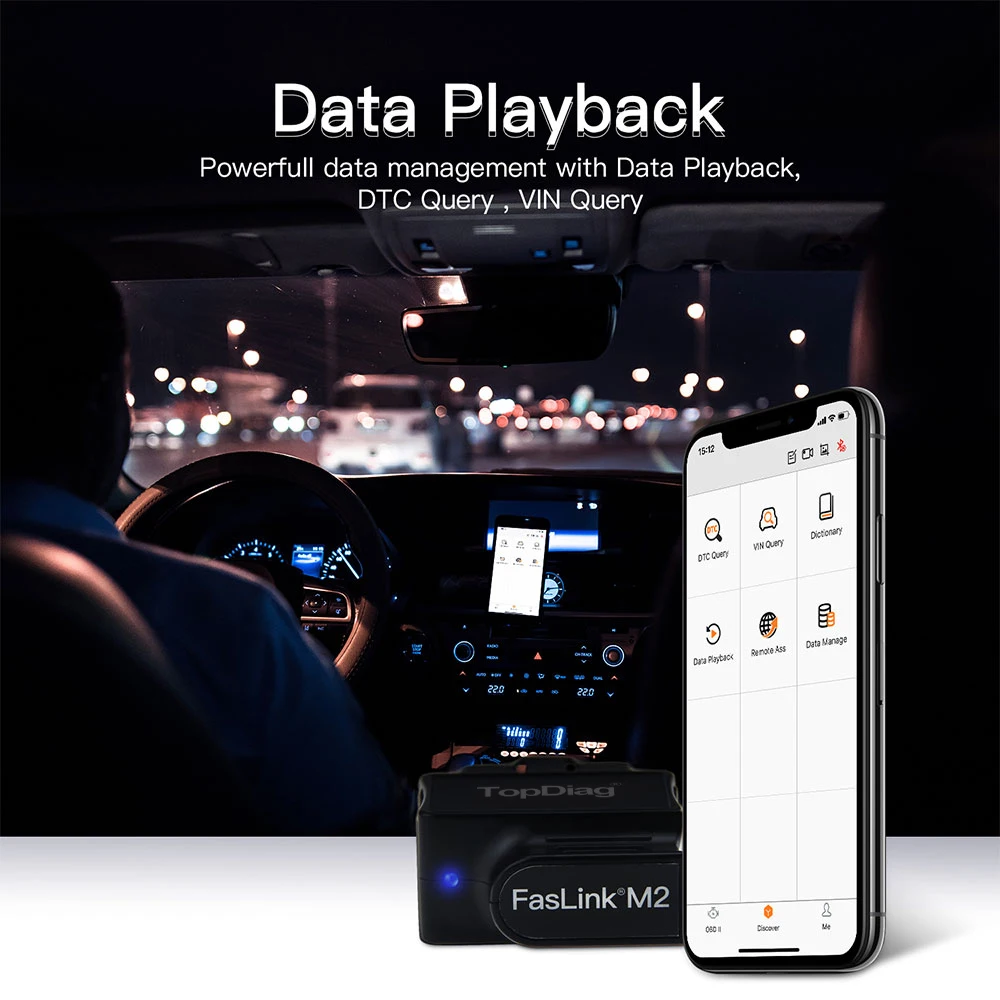Сканер ошибок TopDiag Faslink M2 OBD2 диагностический инструмент для автомобиля