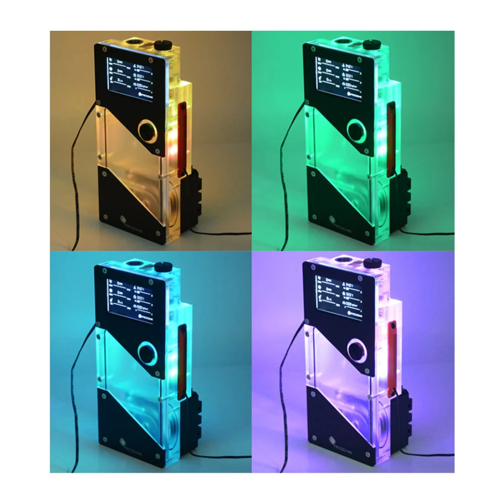 

Big 4Pin+Small 4Pin RGB Water Cooler Tank Pump Integrated Air Pressure Speed Flow Rate And Temperature Display PUB-FXDDC
