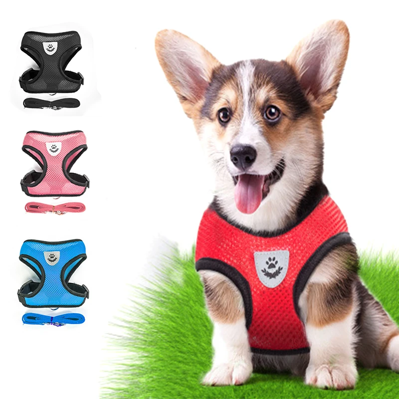 

Dog Harness for Chihuahua Pug Small Medium Dogs Nylon Mesh Puppy Cat Harnesses Vest Reflective Walking Lead Leash Petshop Sets