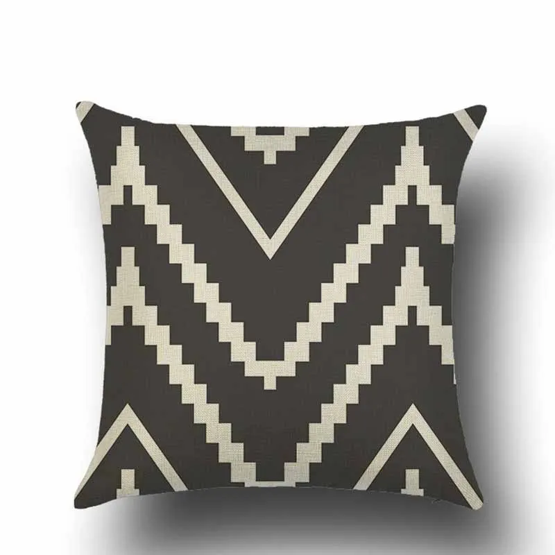 

Black and White Geometric Decorative Pillowcases Polyester Throw Pillow Case Striped Geometric Pillowcase Car Cushion 45*45cm