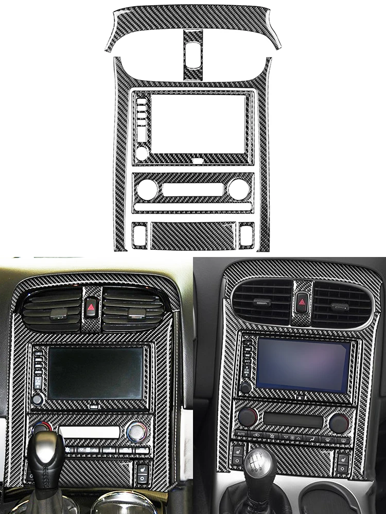 

9pcs car Interior Carbon Fiber Central control suit A Stickers Decorative Car Accessories for Chevrolet corvette C6 2005-2007