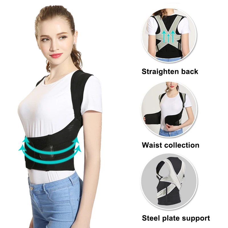 Корректор осанки для взрослых и детей терапевтический корсет пояс поддержки