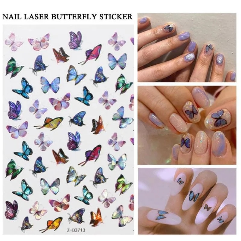 

3D Summer Flower Butterfly Design Nail Stickers DIY Nail Art For Nails Self Adhesive Decornament Decals Nail Art Stickers