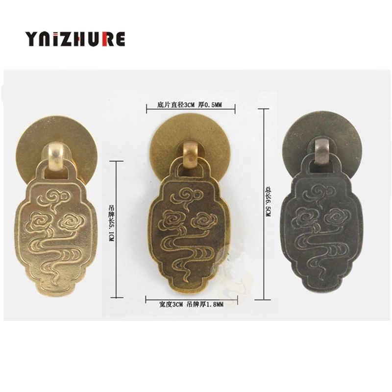 6 шт. китайская антикварная мебель из чистой меди ручка для двери ящика Ретро