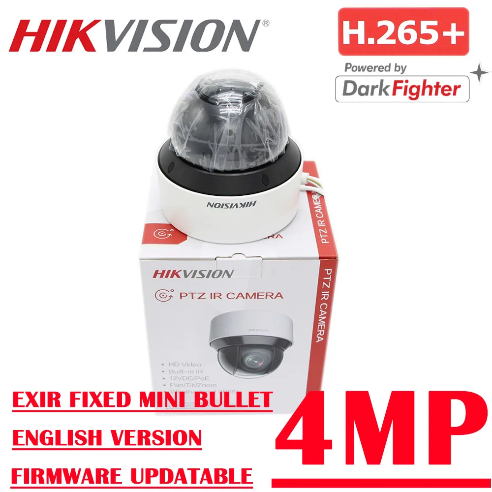 

Hikvision 4MP PTZ DS-2DE4A425IW-DE(S6) 4-inch IP66 IR surveillance 25X POE Powered by darkfighter IR Network Speed Dome