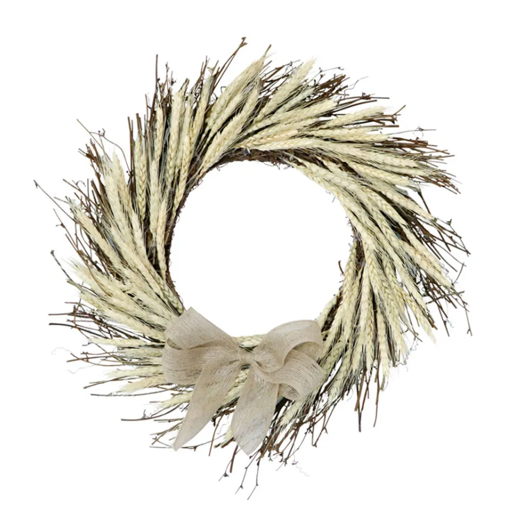 Украшение для двери дома венок из пшеницы праздничный реквизит гирлянда окно