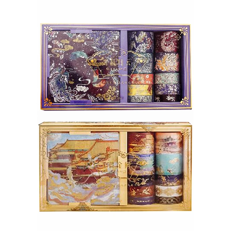 

2Set Retro Chinese Style Masking Washi Tape Set Decorative Adhesive Tape For Diy Scrapbooking Sticker Label-D & A