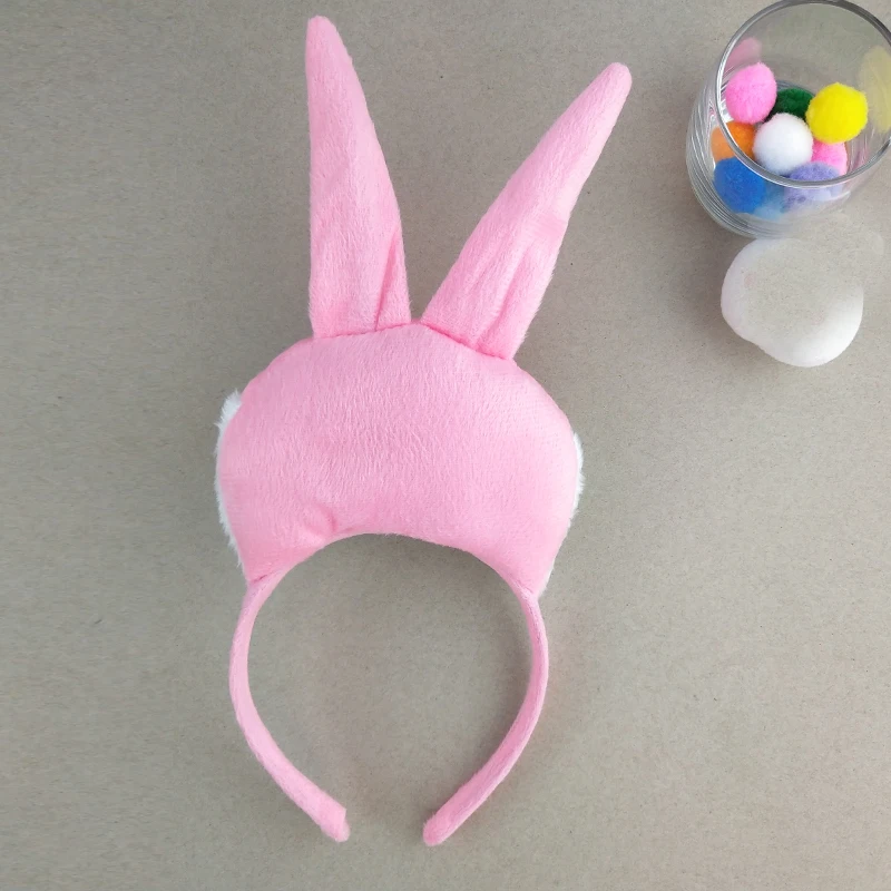 Объемная повязка на голову с животным кроликом и объемными ушками для