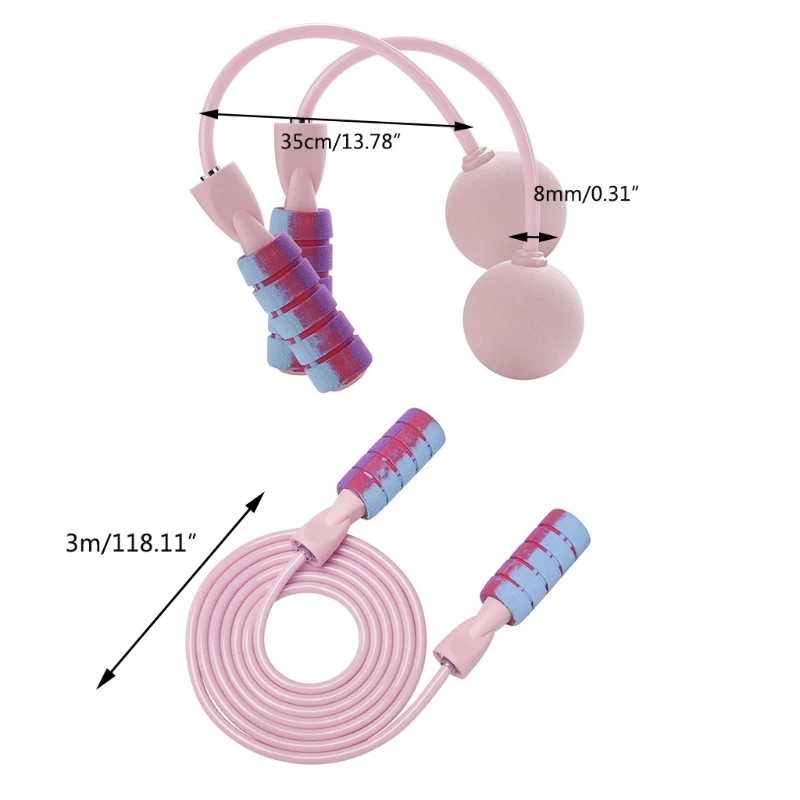 

094E Candy Color Bearing Ropeless Jump Rope Sports PVC Weighted Cordless Ball Skipping Strings Sports Bodybuilding Exercise Tool