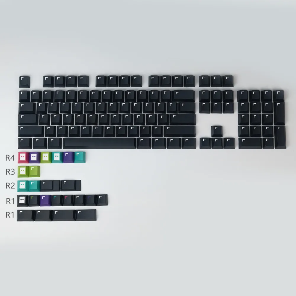 GMK Black Pixels Keycaps PBT DYE-Sublimation Mechanical Keyboard Keycap 128 Keys Cherry Profile For MX Switches images - 6