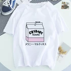 Футболка Crybaby Женская в японском стиле, модная уличная одежда с принтом слез, белая эстетичная рубашка в стиле Харадзюку, лето 2020