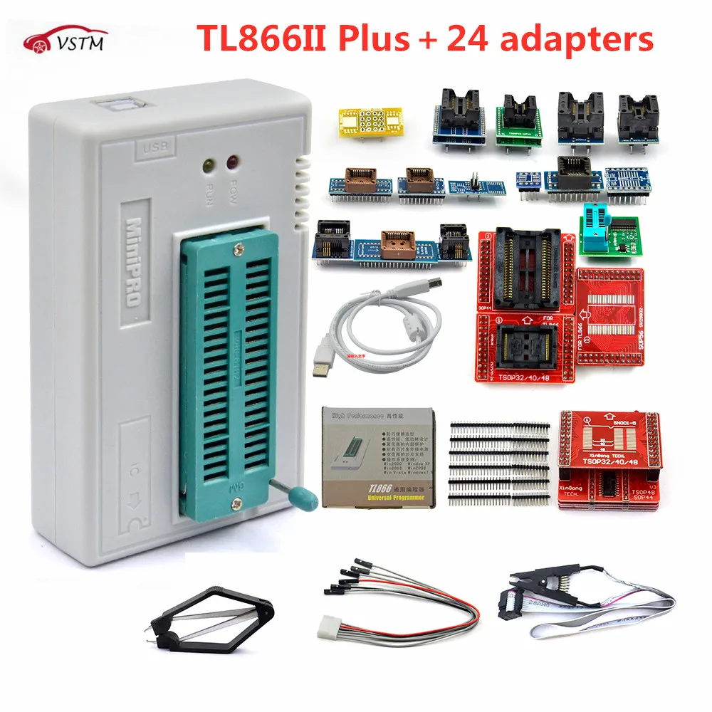 V7.21 TL866II Plus TL866A с 21 адаптером USB Универсальный программатор Bios/ECU Программатор + 24