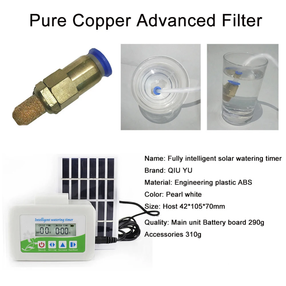 

Solar Intelligent Automatic Watering Timer Waterproof Watering Device Regularly Irrigating Flowers Plant Controller
