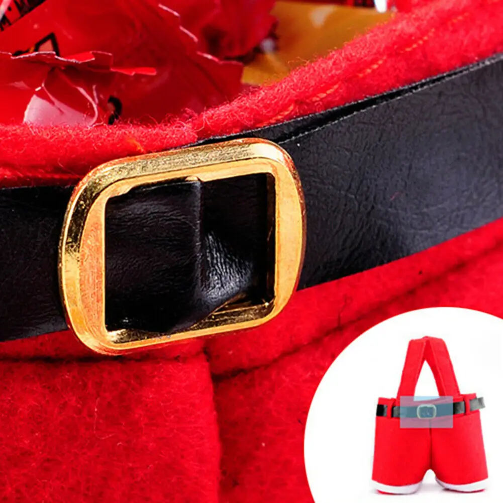 Подарок на Рождество/конфеты мешок бутылки вина красный Санта Клаус штаны с