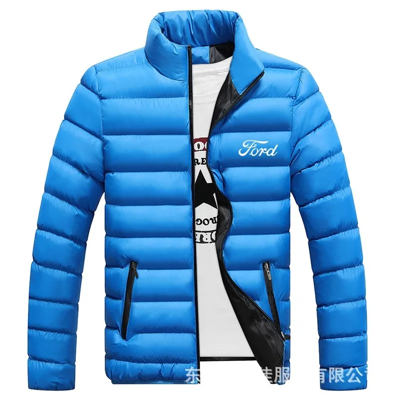 

2020 NEW FORDWinter Jacket Men Cotton Padded Thick Jackets Parka Slim Fit Long Sleeve Quilted Outerwear Clothing Warm CoatF