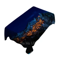 Night Italian Brown Rock Formation Snow Landscape Tablecloth Indoor And Outdoor Art Decoration