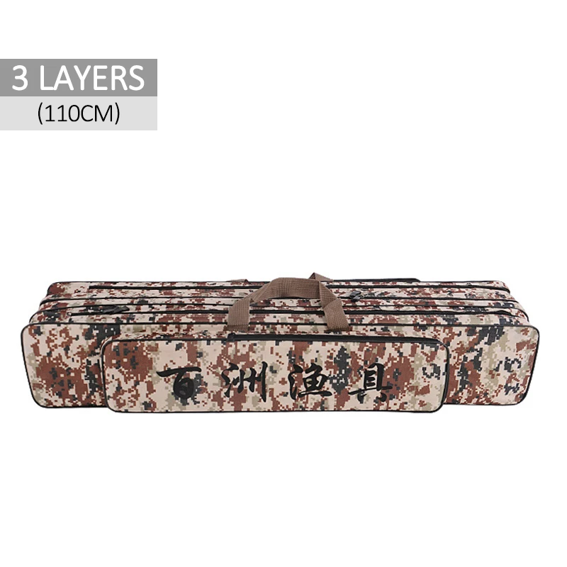 3 Layer 110cm A 1/2/3/Слои 70/110/120 см сумки для рыбалки сумки для удочек сумка, катушка на открытом воздухе многоцелевой Оксфорд мешок для рыбалки и нарочито бесхитростного дизайна; bolsa de pesca XA87G - Цвет: 3 Layer 110cm A