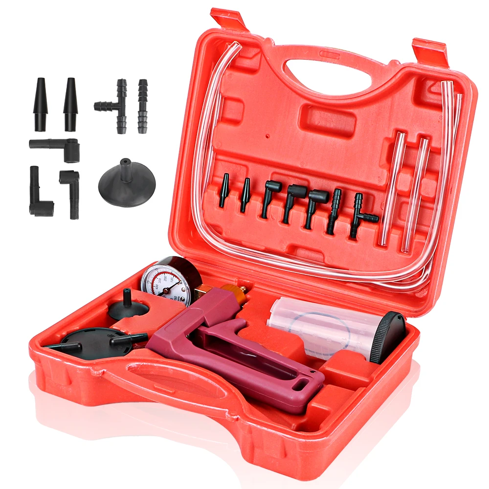 

Hand Held Brake Bleeder Tester Set Vacuum Pump Brake Bleeder Screw Adapter Car Automotive Self Kit Multifunctional