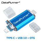 USB-флеш-накопитель DataRunner 3 в 1, OTG USB 3,0, TYPE C и Micro USB, флеш-накопитель, 512 ГБ, 256 ГБ, 128 ГБ, 64 ГБ, 32 ГБ, флешка