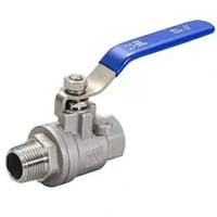304 stainless steel two piece ball valve 14 38 12 34 1 2 bsp female and male thread water gas oil switch fitting adapter