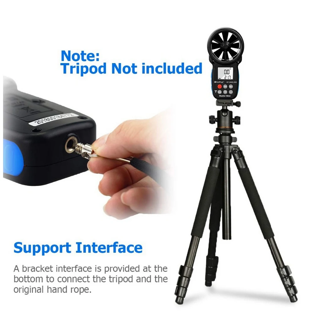 HP-866B Анемометр цифровой анемометр с Сумочка для того чтобы измерить скорость
