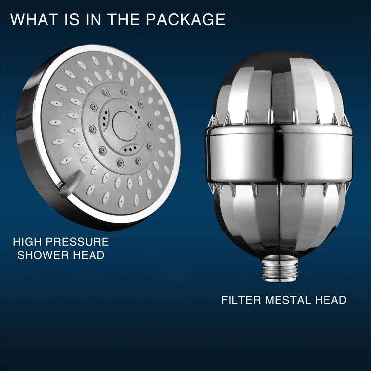 

Shower Head and Filter for Hard Water 15 Stage Shower Filter Remove Impurities,5 Spray Mode Water Softener Shower Head