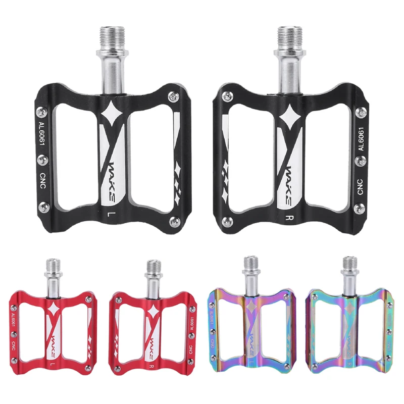 

WAKE MTB Bike Pedal Aluminum Alloy Bearing Bicycle Flat Pedal for BMX Road Bike DU Bearings Pedals