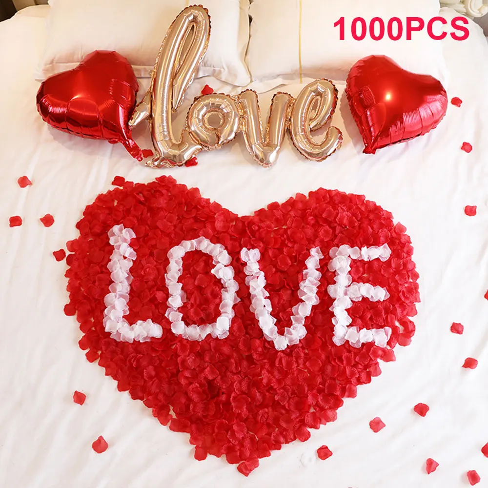 1000 шт./лот 5*5 5 см романтические Шелковые Розовые лепестки для детской