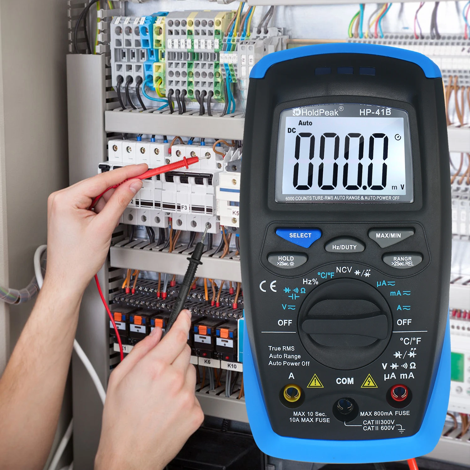 Цифровой мультиметр профессиональный тестер TRMS 6000 отсчетов ЖК-дисплей ручной