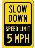 lieomo warning slow down speed limit 5mph metal sign 8 x 12