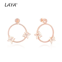 925 sterling silver fashion classic high quality zircon butterfly white enamel drop earrings womens birthday party jewelry