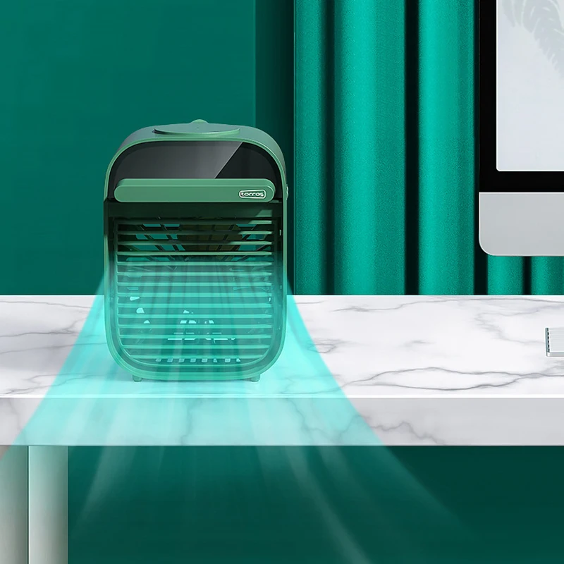 Satılık Taşınabilir Fan Mini Klima Hava Soğutma Fanı Masa Nemlendirici Bladeless USB Vantilatör 3 Hızlı Sessiz Su Buharı Fanı