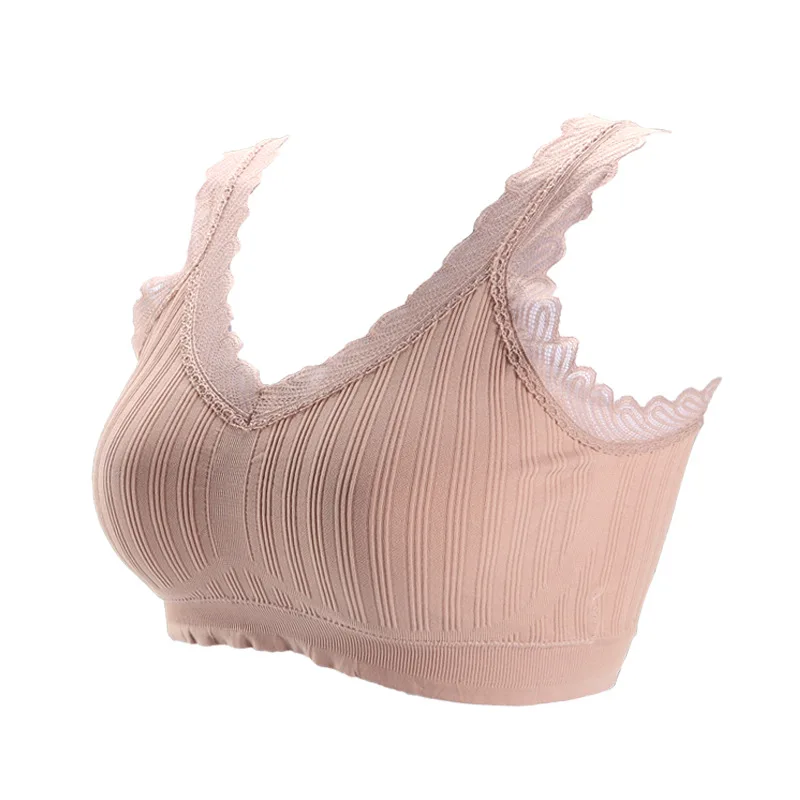 

New Sexy Lace No Steel Ring Girl Tube Top Wrap Chest Beauty Back Sports Yoga Bra Lady