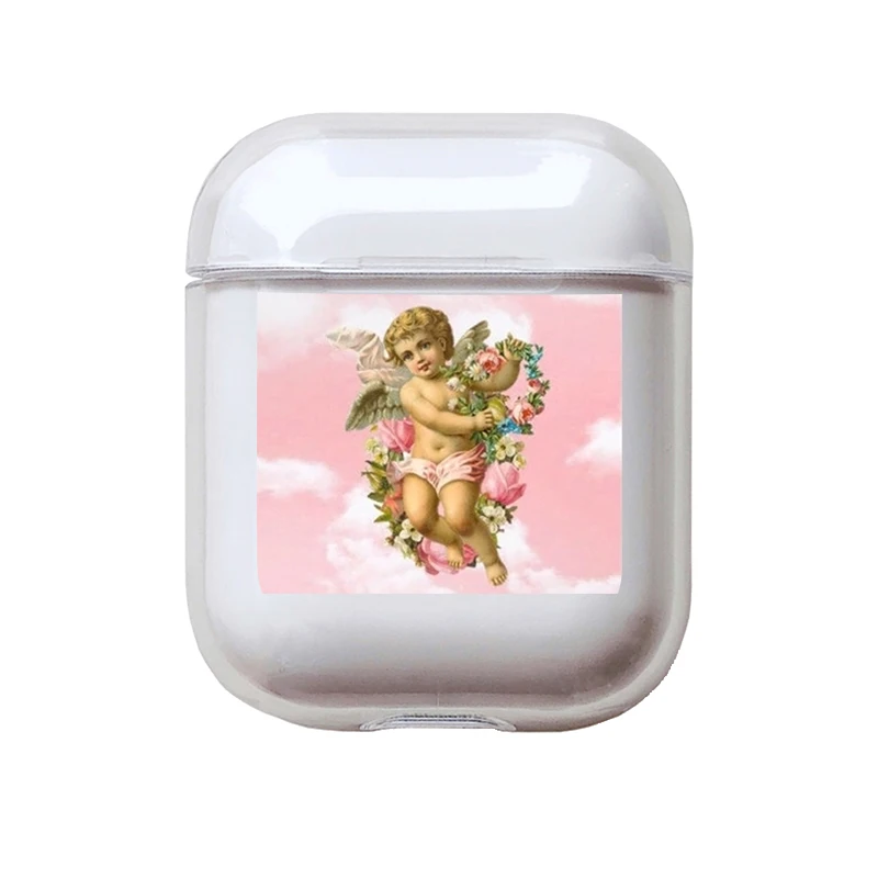 I200897 Мягкие милые наушники чехол для Apple airpods чехол Роскошный ангел ребенок прекрасный Air Pods чехол для Airpods 2 прозрачный, мягкий чехол - Цвет: I200897