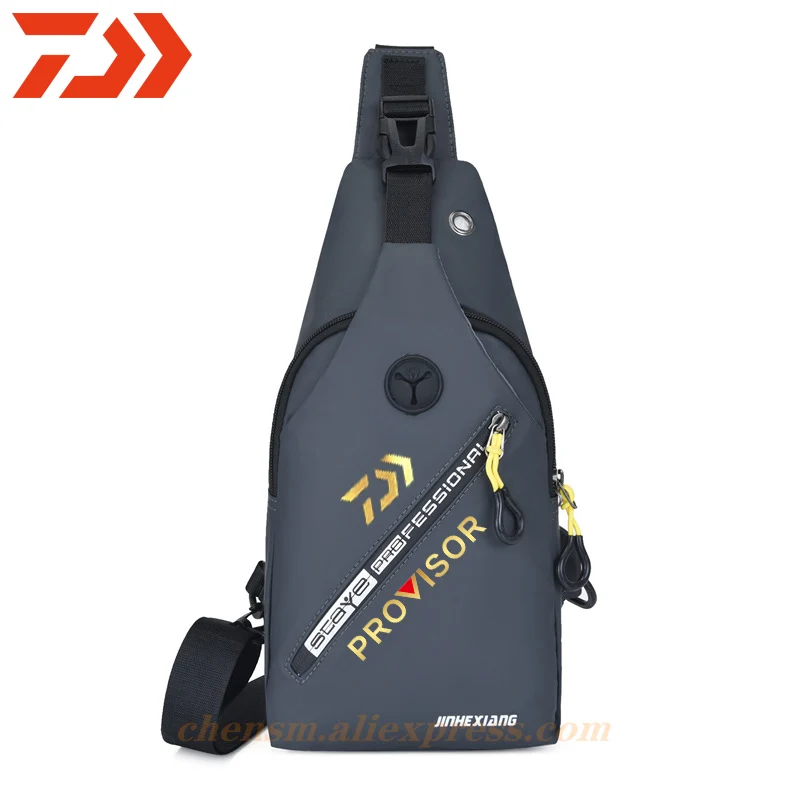 

Новинка 2021, нагрудная сумка Daiwa для мужчин и женщин, мужские сумки на одно плечо для рыбалки, Водонепроницаемые многофункциональные рюкзаки ...